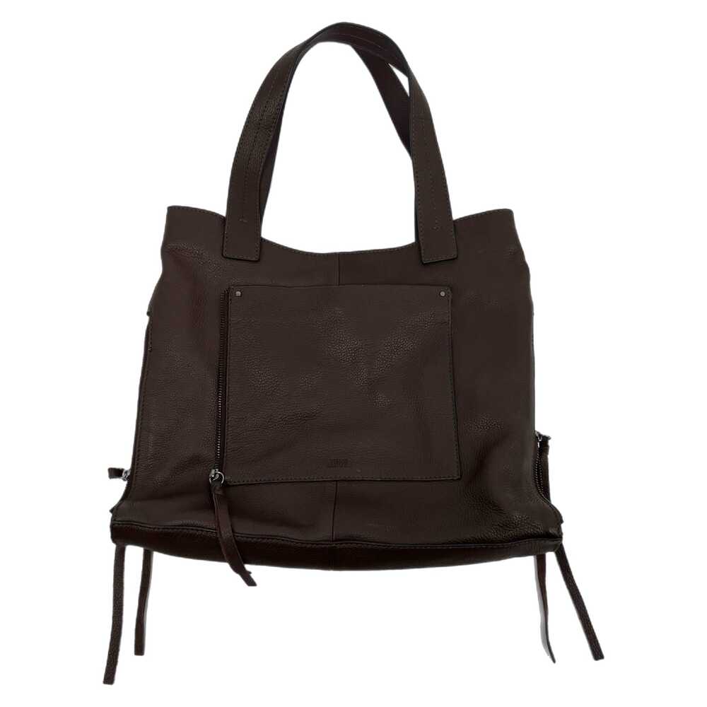 Vince Camuto Brown Leather Tote | Magnetic Closure
